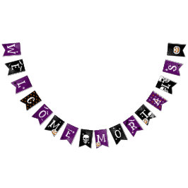 Halloween Welcome Mortals Black Lila Wimpelkette