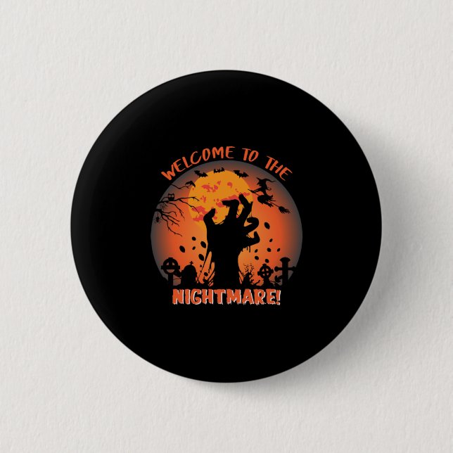 Halloween Welcome To The Nightmare Button (Vorderseite)