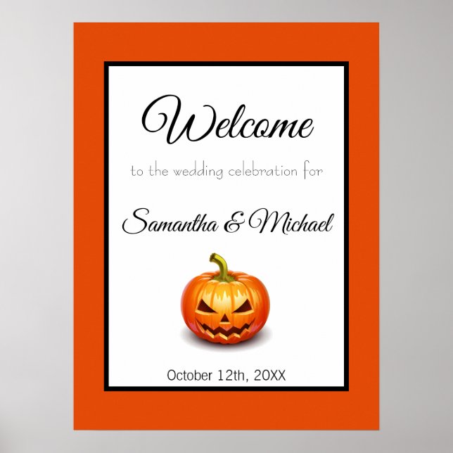 Halloween Welcome Wedding Sign Poster (Vorne)
