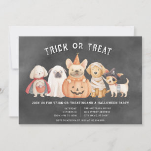 Halloween-Welpen-Trick-or-Treat-Party-Einladung Einladung