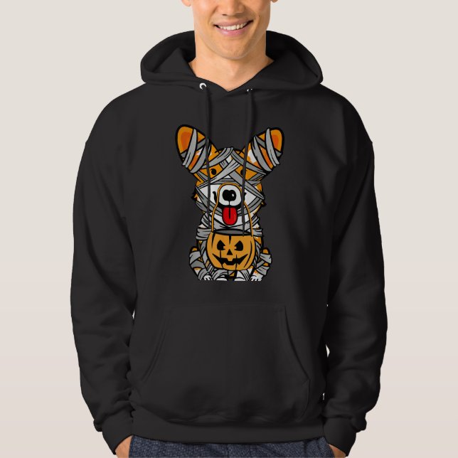 Halloween Welsh Corgi Mummy Hoodie (Vorderseite)