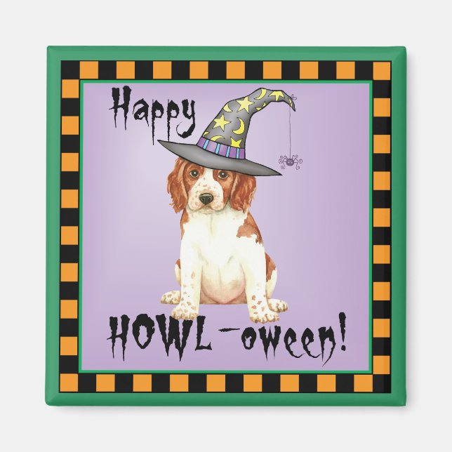 Halloween Welsh Springer Spaniel Magnet (Vorne)