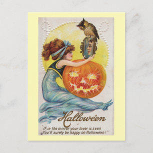 Halloween, wenn Ihr Lover Vintag gesehen wird Postkarte