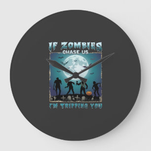 Halloween wenn Zombies uns jagen_1 Große Wanduhr