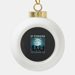 Halloween wenn Zombies uns jagen_1 Keramik Kugel-Ornament