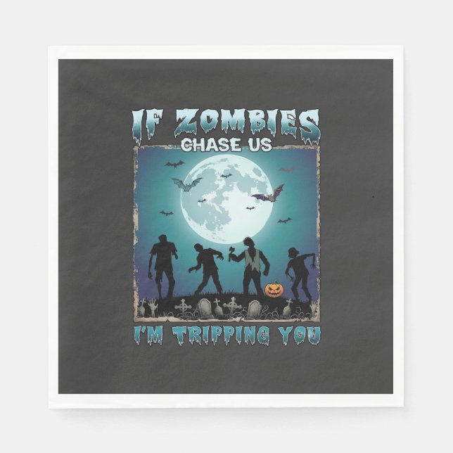 Halloween wenn Zombies uns jagen_1 Serviette (Vorderseite)