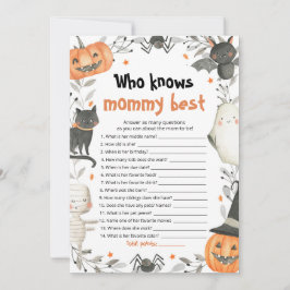 Halloween Wer Mommy Best Baby Shower Game kennt Einladung