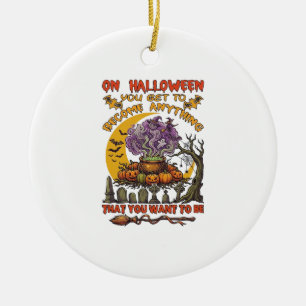Halloween Werde Alles Kessel Katze Geist Kürbis Keramik Ornament