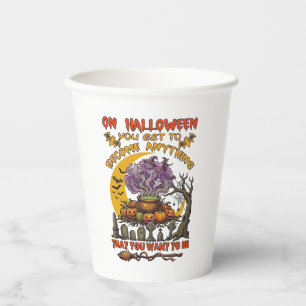 Halloween Werde Alles Kessel Katze Geist Kürbis Pappbecher