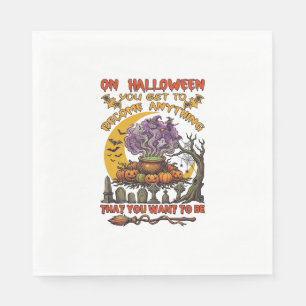 Halloween Werde Alles Kessel Katze Geist Kürbisse Serviette