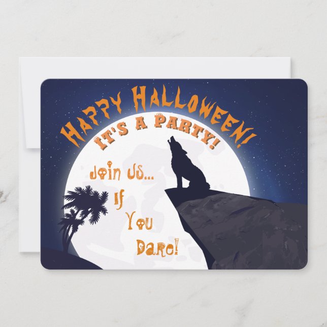 Halloween - Werden Sie bei uns, wenn Sie es wagen Einladung (Vorderseite)