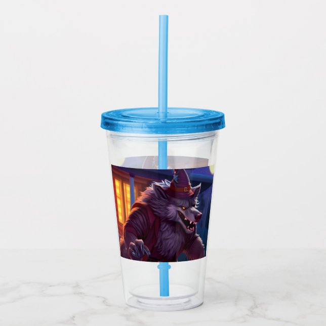 Halloween/Werewolf/Herbst/Acrylic Tumbler Acryltrinkbecher (Vorderseite)