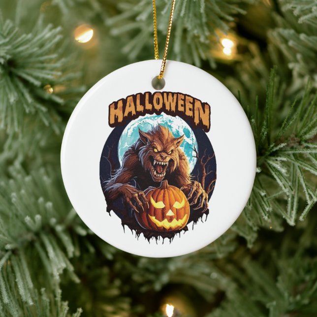 Halloween Werewolf Keramik Ornament (Baum)