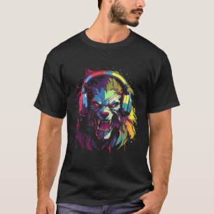Halloween Werewolf Monster und Kopfhörer Krasser P T-Shirt