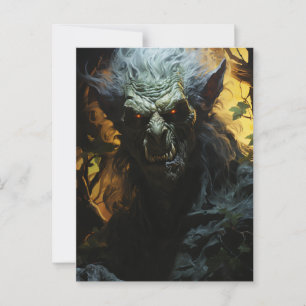 Halloween Werewolf Postkarte