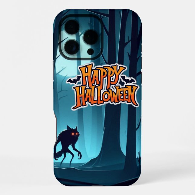 Halloween Werwolf und Kürbis iPhone Hülle (Rückseite)
