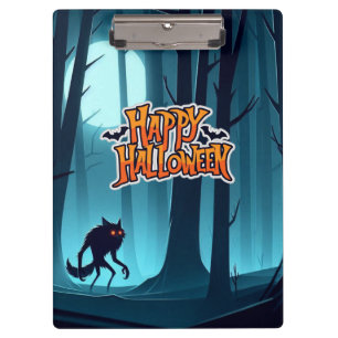 Halloween Werwolf und Kürbis Klemmbrett
