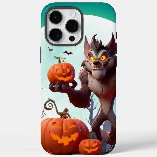 Halloween-Werwolf und Kürbisse Case-Mate iPhone Hülle (Rückseite)