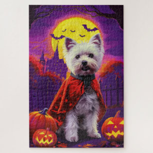 Halloween West Highland White Terrier Beängstigend Puzzle