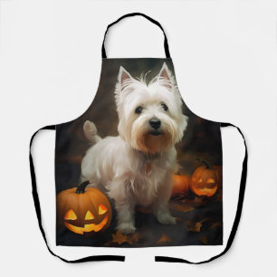 Halloween West Highland White Terrier Kürbisse Schürze