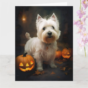 Halloween West Highland White Terrier Pumpkins Karte