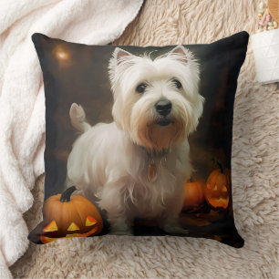 Halloween West Highland White Terrier Pumpkins Kissen