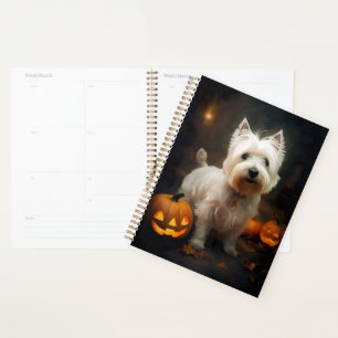 Halloween West Highland White Terrier Pumpkins Planer