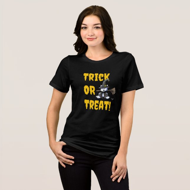 Halloween Westie Hexch Tri-Blend Shirt (Vorderseite voll)