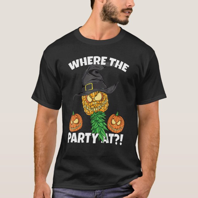 Halloween Where the Party At Pineapple Swinger Men T-Shirt (Vorderseite)