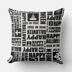 Halloween Whimsical Cool Funny Black Kissen