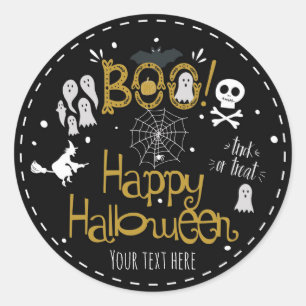Halloween Whimsical Hand Drawn Kostüm Party Runder Aufkleber