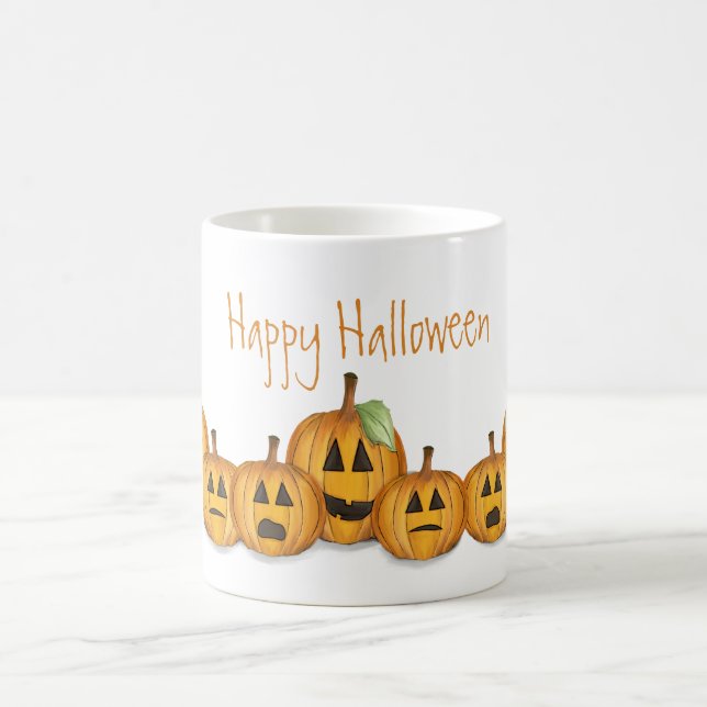 Halloween Whimsical Niedlich Pumpkin Jack O'Lanter Kaffeetasse (Mittel)