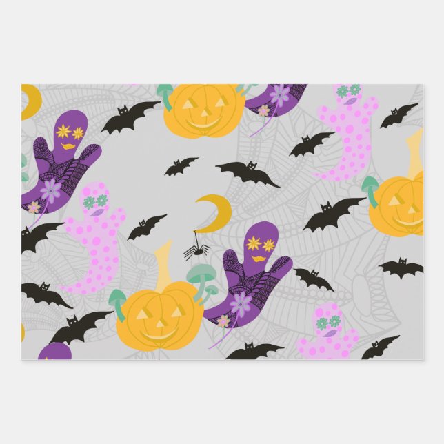 Halloween Whimsy Geschenkpapier Set (Vorderseite)