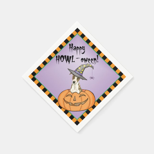 Halloween Whippet Serviette (Ecke)