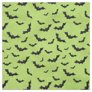 Halloween White Bats Silhouetten Muster auf Green Stoff