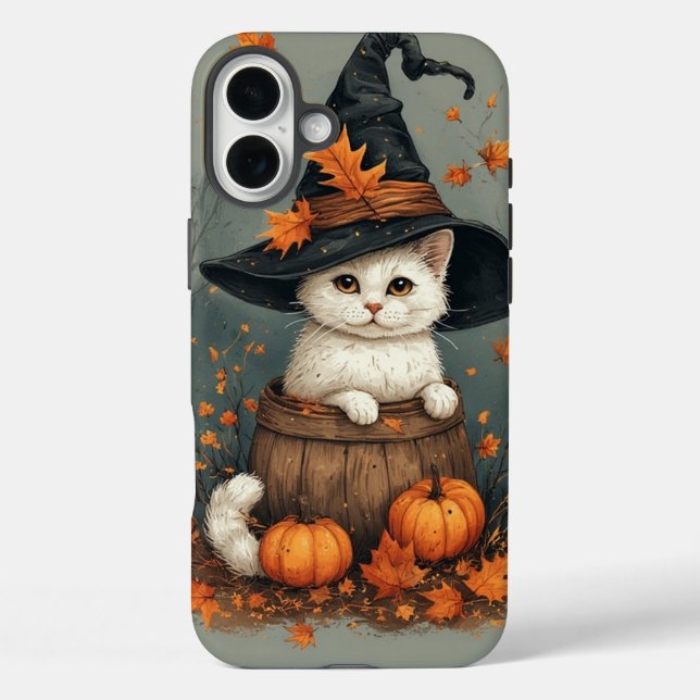 Halloween White Cat Case-Mate iPhone Hülle (Rückseite)