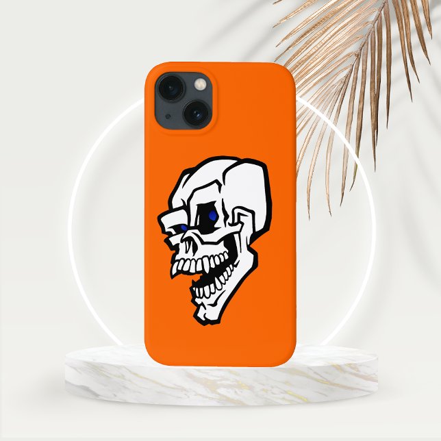 Halloween White Evil Skull mit Blue Eyes Case-Mate iPhone Hülle (Evil Laughing White Skull with Blue Eyes Phone Case)