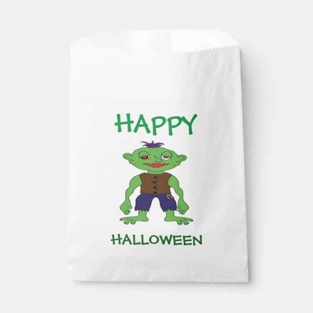 Halloween White Fevor Bags/Monster Geschenktütchen (Vorderseite)