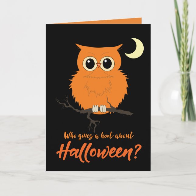 Halloween Who gibt einen Hoot Owl-Spaß Karte (Vorderseite)