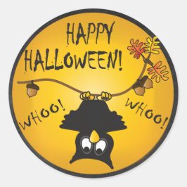 Halloween Whoo Owl Runder Aufkleber