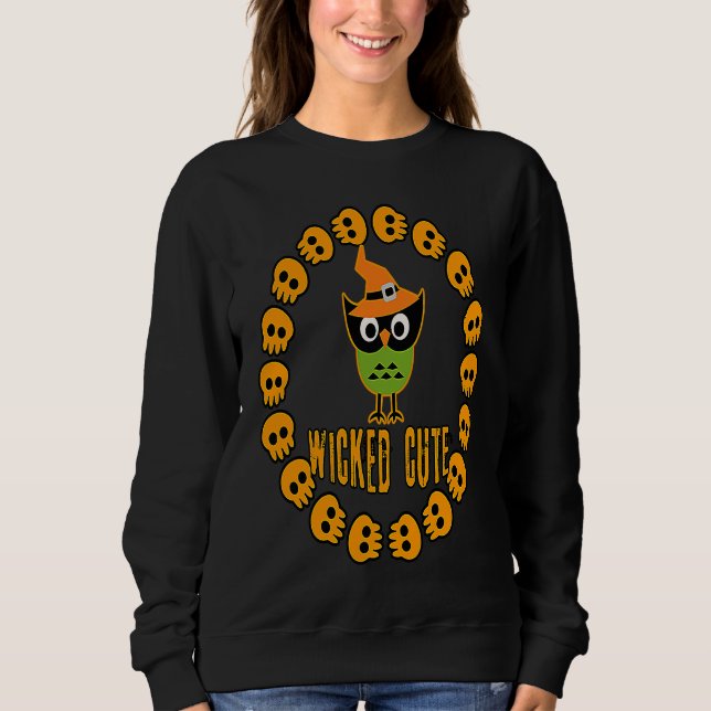 Halloween Wicked Cute Owl Sweatshirt (Vorderseite)