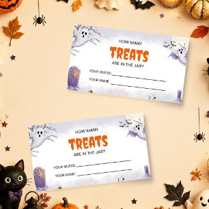 Halloween Wie viele Süßigkeiten sind im Glas Namen Mitteilungskarte