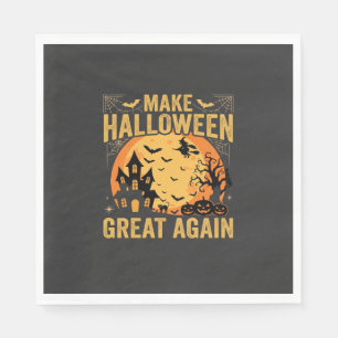 Halloween wieder groß Geisterhaus Kürbis Serviette