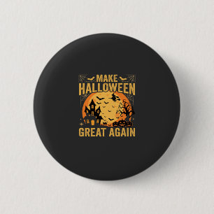 Halloween wieder großartiges Spukhaus Kürbis Button