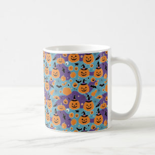 Halloween-Wiederholmuster mit Kürbis Kaffeetasse
