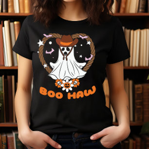 HALLOWEEN WILD WEST BOO HAW COWBOY GHOST SPOOKY T-Shirt