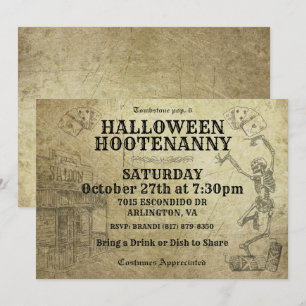 Halloween-Wild-West-Party Einladungen