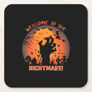 Halloween Willkommen im Albtraum Rechteckiger Pappuntersetzer
