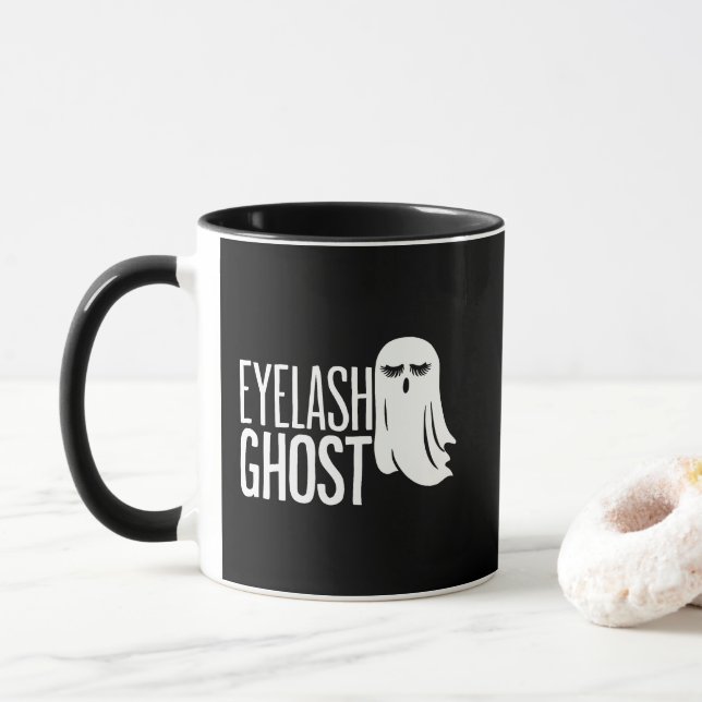 Halloween-Wimperngeist Tasse (Mit Donut)