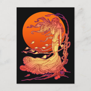 Halloween Wind Postkarte